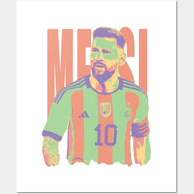 Messi Tribute - Lionel Soccer Player Goat Messi - Ronaldo Soccer Mbappe Messi Argentina Maradona Michael Jordan Inter Miami Ronaldinho Argentina Cristiano Ronaldo - 10 - Barcelona vs real Madrid - World Cup - Mundial de Futbol Wall Art by TributeDesigns